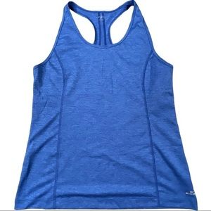 bcg size large blue silky thin athletic racerback tank top like new condition